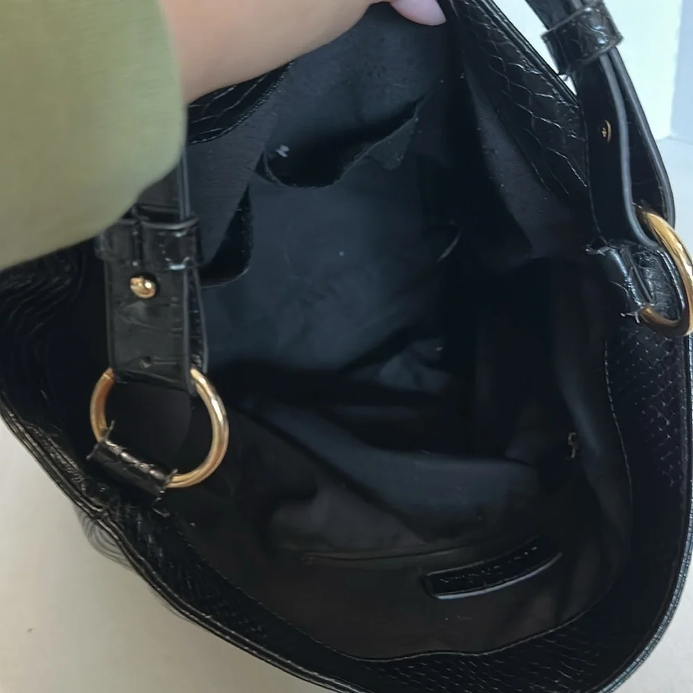 LULU DHARMA Black snakeskin Women's HOBO Bag in PRISTINE CONDITION